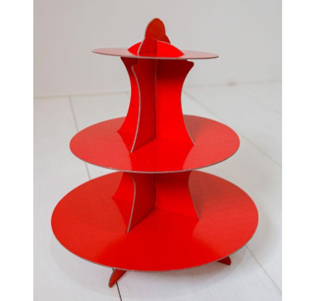 Soporte para cupcakes tres pisos rojo - 1301-10