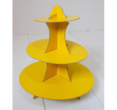 Soporte para cupcakes tres pisos amarillo - 1301-12