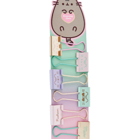 Pusheen binder clips 6 unidades