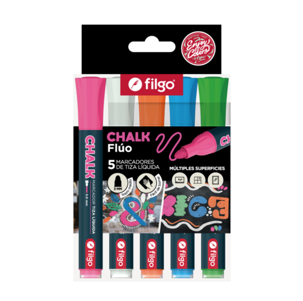 Filgo Marcador Chalk tiza líquida Flúo (5 unidades)