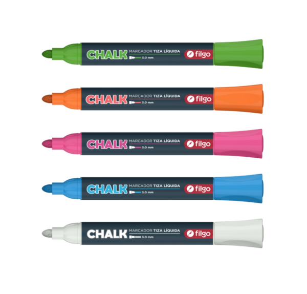 Filgo Marcador Chalk tiza líquida Flúo (5 unidades) - Imagen 2