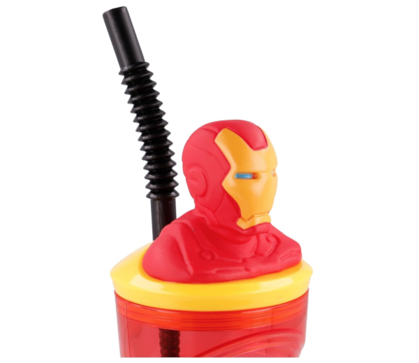 Iron man botella c/pajita 360ml - Imagen 2