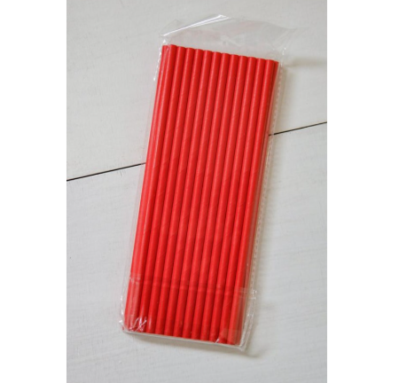 Pajitas 25Pc blanco y rojo - HA9001
