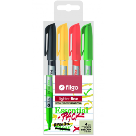 Filgo Marcador resaltador Essential 4 unidades