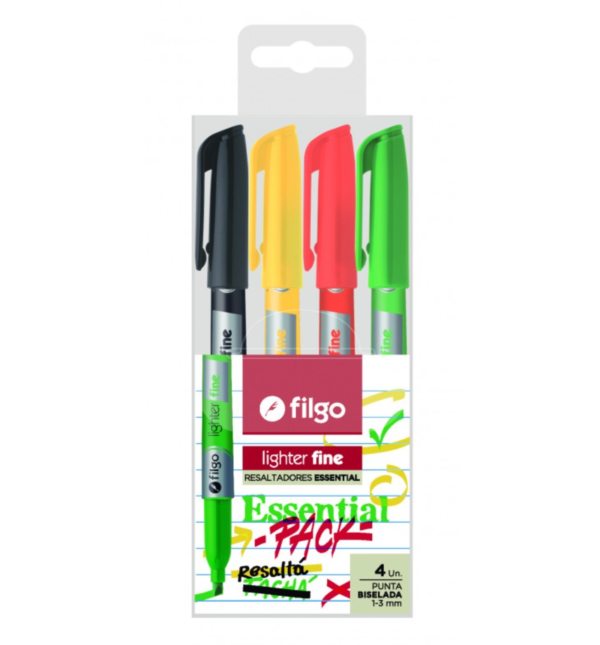 Filgo Marcador resaltador Essential 4 unidades