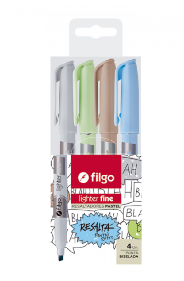 Filgo Marcador resaltador pastel retro 4 unidades