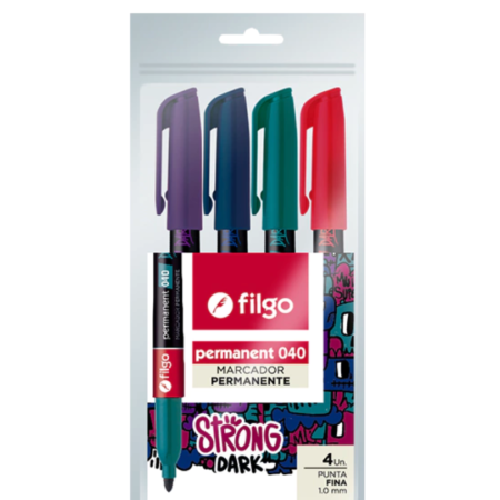 Filgo Marcador permanente STRONG DARK 4 unidades