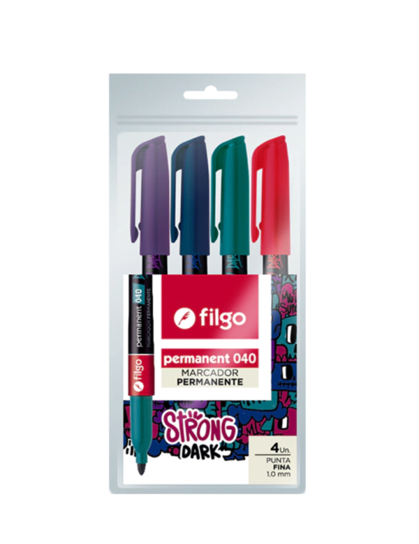 Filgo Marcador permanente STRONG DARK 4 unidades
