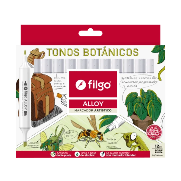 Filgo Marcador tonos botánicos (12 unidades)