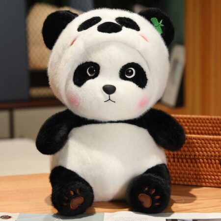 Panda con capucha peluche 35cm