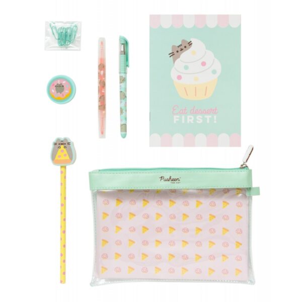 Pusheen kit de papelería (verde pastel) - Imagen 2