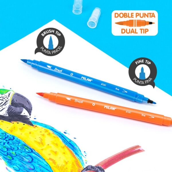 MILAN ESTUCHE 24PC BRUSH MARCADOR 8 COLORES - Imagen 2