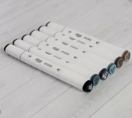 BRW DUAL MARKER 6PC TONOS GRISES
