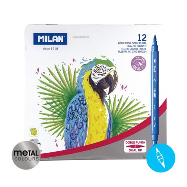 MILAN ESTUCHE 12PC BRUSH MARCADOR - Imagen 3