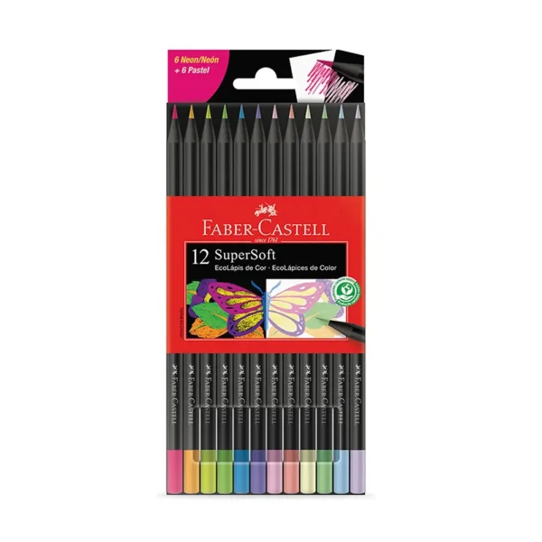 FABER LÁPIZ COLOR SOFT 12PC NEON+PASTEL - Imagen 3