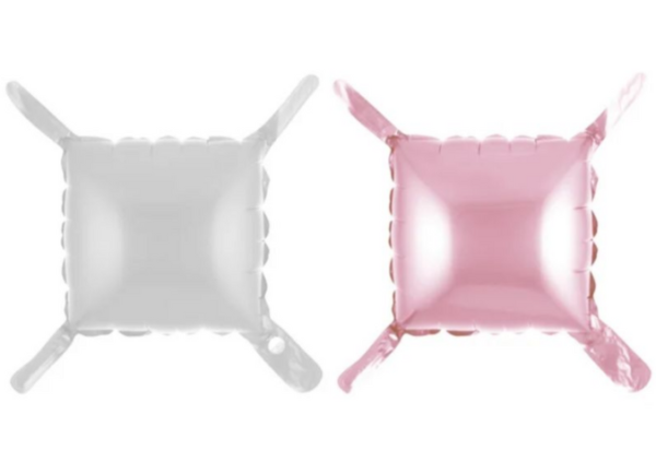 Globo cuadrado  blanco/rosa - 1677-30BR