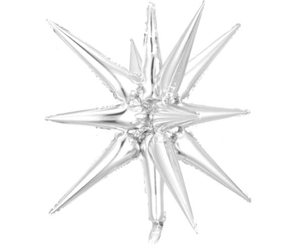 Globo "Estrella" puntas 27"  plata - 1677-4