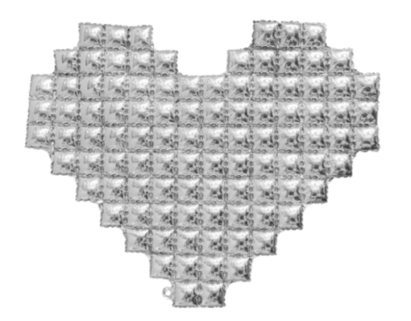 Globo "Corazón" panel metalizado 110x140cm plateado - 26206