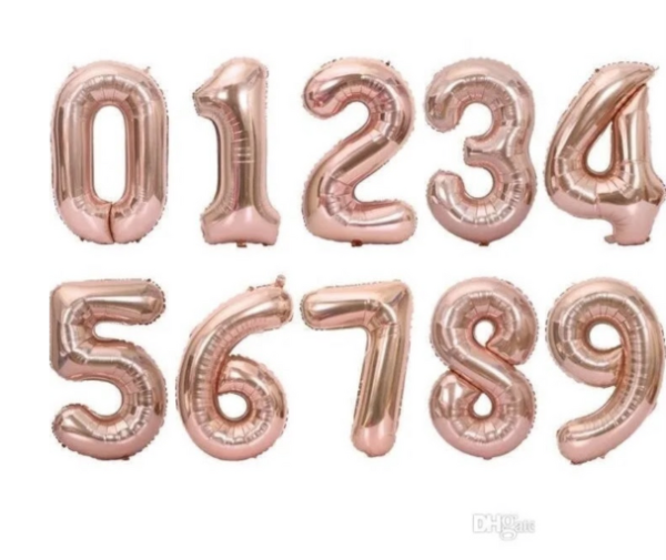 Globo "Números" rose gold tamaño 32" - 33GR