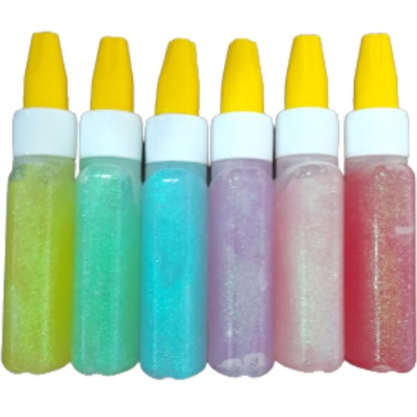 BRW PEGAMENTO GLITTER PASTEL 6PC - Imagen 2