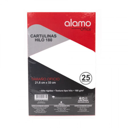 ALAMO CARTULINA HILO 180 OFICIO 25H