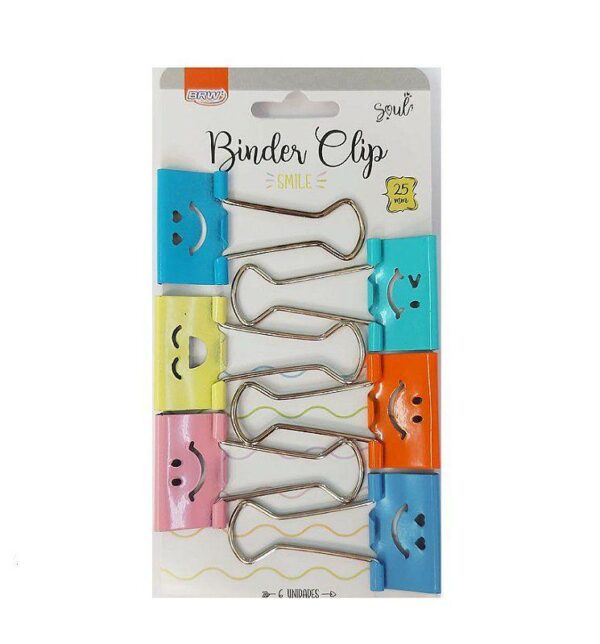 BRW BINDER CLIP 6PC SMILE - Imagen 2