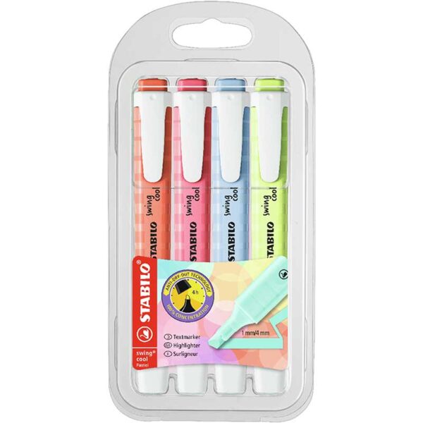 STABILO RESALTADOR 4PC SWING PASTEL