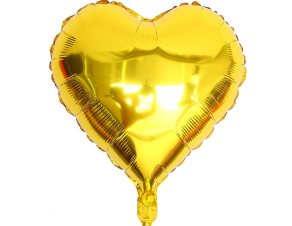 Globo "Corazón" metalizado dorado 18" - 45455