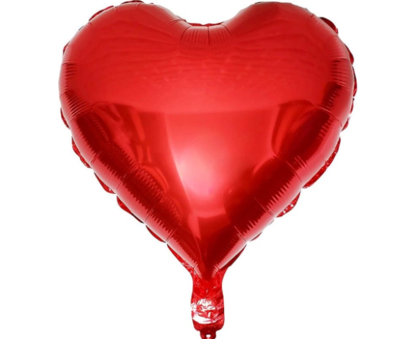 Globo "Corazón" metalizado rojo 18" - 456128