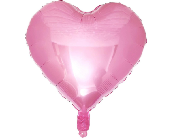 Globo "Corazón" metalizado rosa 18" - 456131