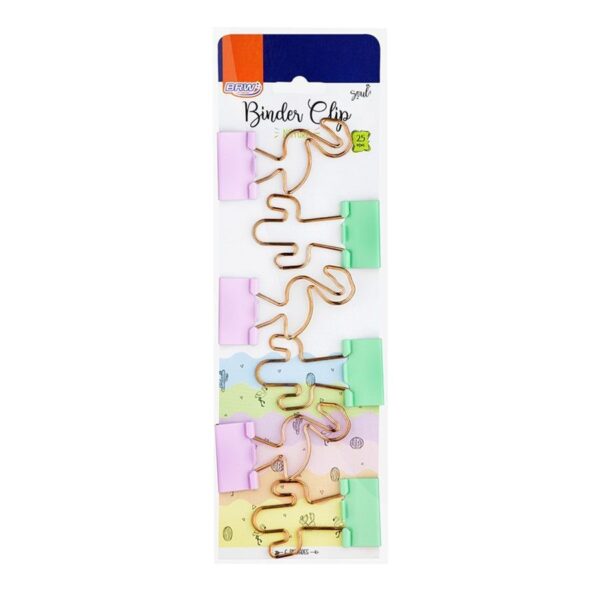 BRW BINDER CLIP 6PC ROSA/VERDE - Imagen 2
