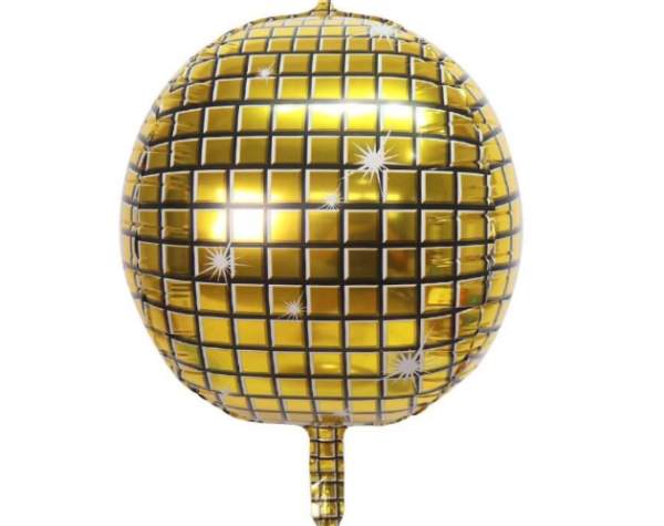 Globo  4D redondo "Disco Ball" dorado - 54690