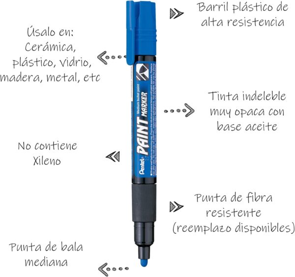PENTEL MARKER AZUL - Imagen 2