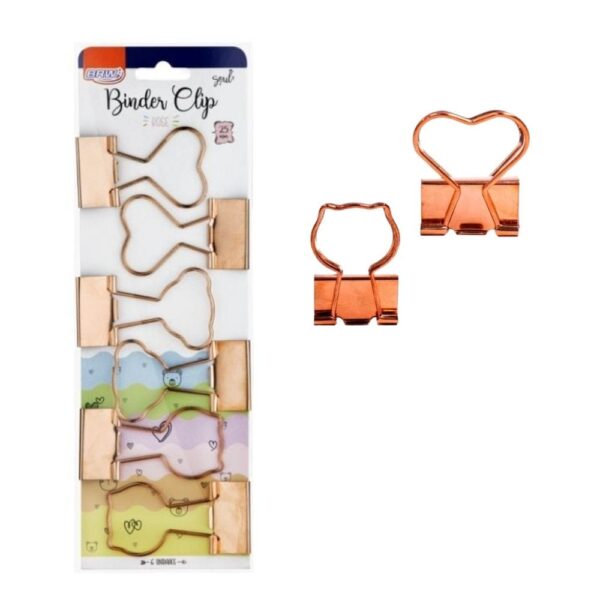 BRW BINDER CLIP 6PC ROSE GOLD - Imagen 2