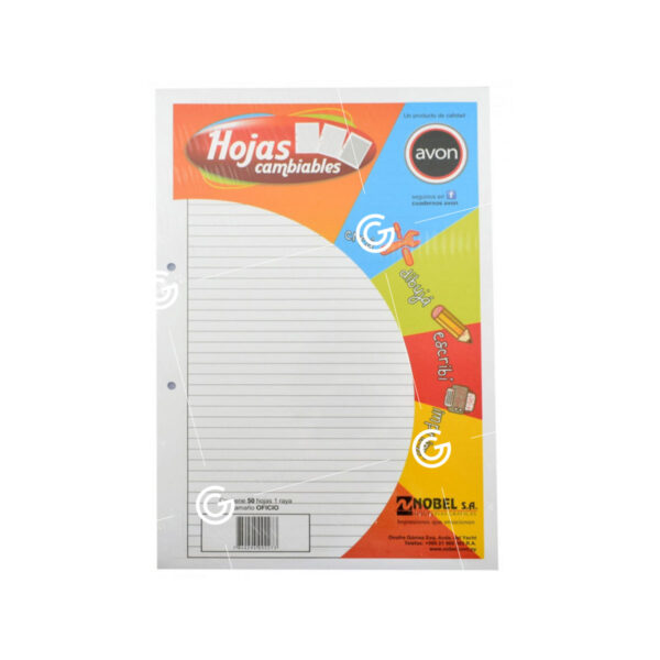 AVON HOJAS OFICIO RAYA 50PC