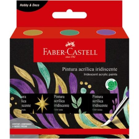 FABER PINTURA ACRÍLICA IRIDISCENTE 3PC