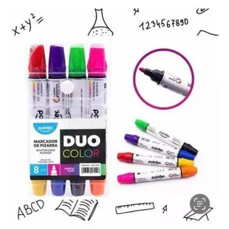 POINTER MARCADOR DOBLE PIZARRA 4PC