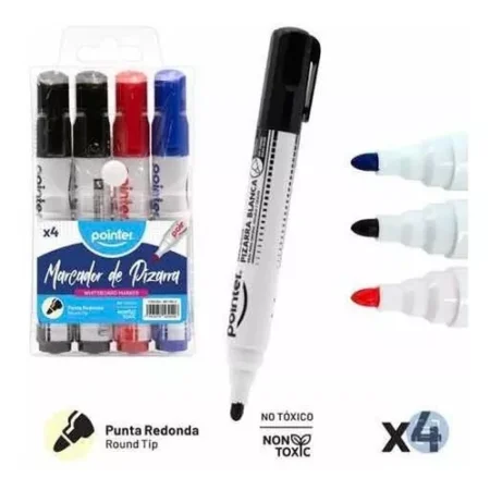 POINTER MARCADOR 4PC PIZARRA