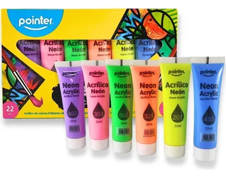 POINTER PINTURA NEÓN ACRÍLICO 6PC