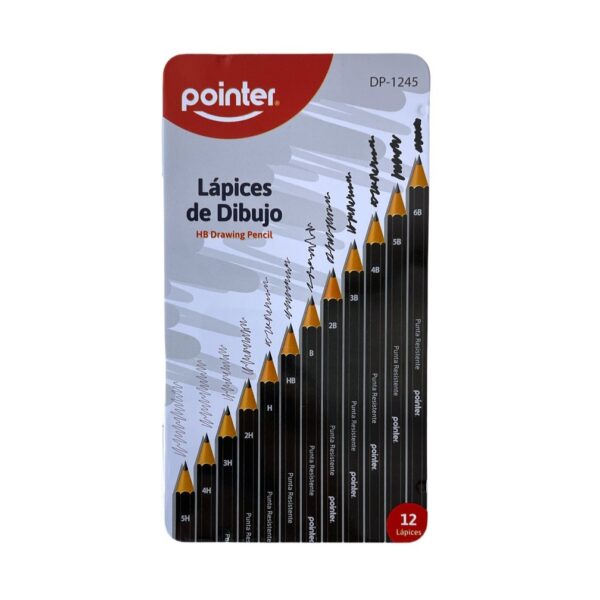 POINTER LÁPIZ DIBUJO 12PC CAJA LATA - Imagen 3