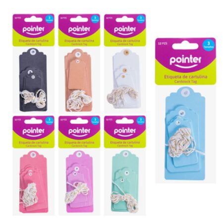 POINTER ETIQUETAS 12PC CARTULINA
