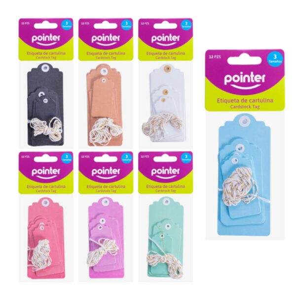 POINTER ETIQUETAS 12PC CARTULINA