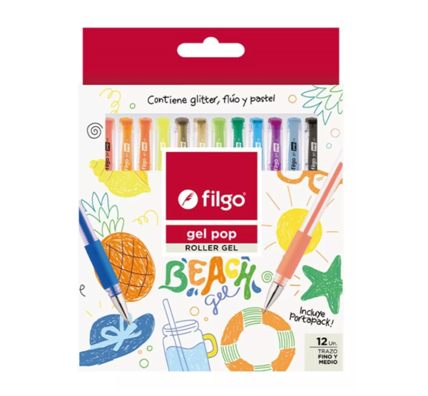 Filgo bolígrafo roller gel BEACH (estuche de 12 unidades)