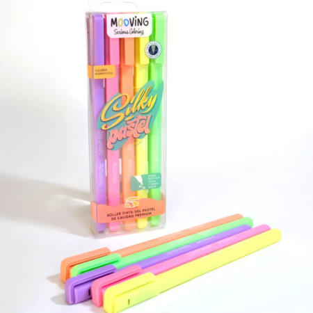 Mooving bolígrafo roller silky PASTEL (estuche de 5 unidades)