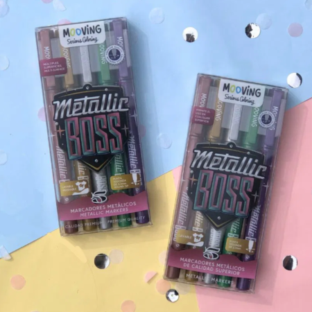 Mooving marcador metallic boss (estuche de 5 unidades)