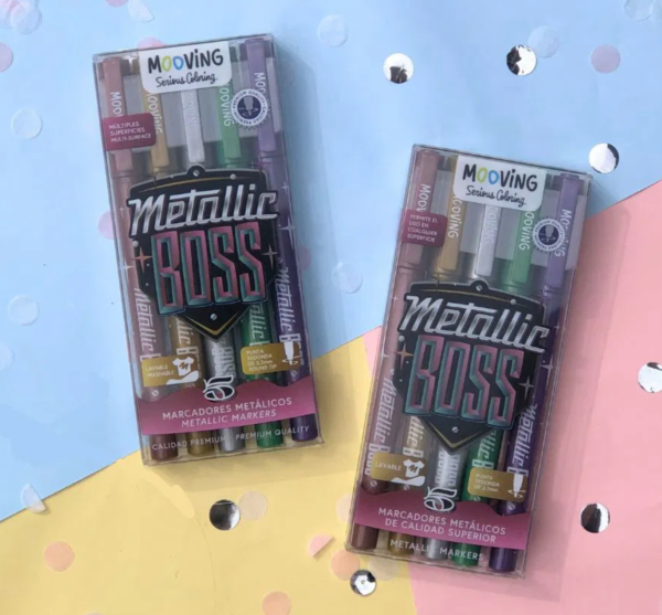 Mooving marcador metallic boss (estuche de 5 unidades)