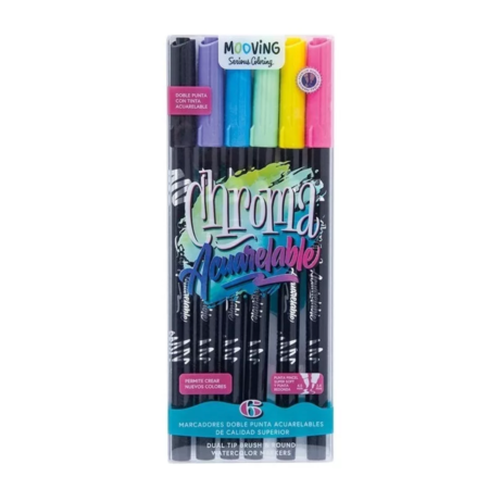 Mooving marcador brush acuarelable (estuche de 5 unidades)