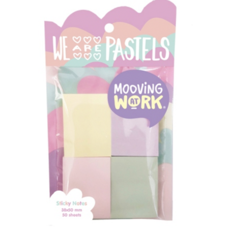 Mooving pastel notas adhesivas post-it 4*50 hojas