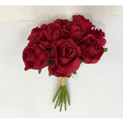 Flor rosa híbrida 25cm rojo - ZHB9 - Mayorista 12 unidades