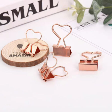 BRW BINDER CLIP 6PC ROSE GOLD